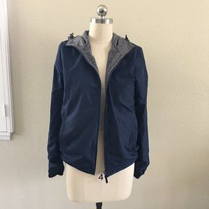 UNIQLO Reversible Parka Hooded Navy Blue Jacket